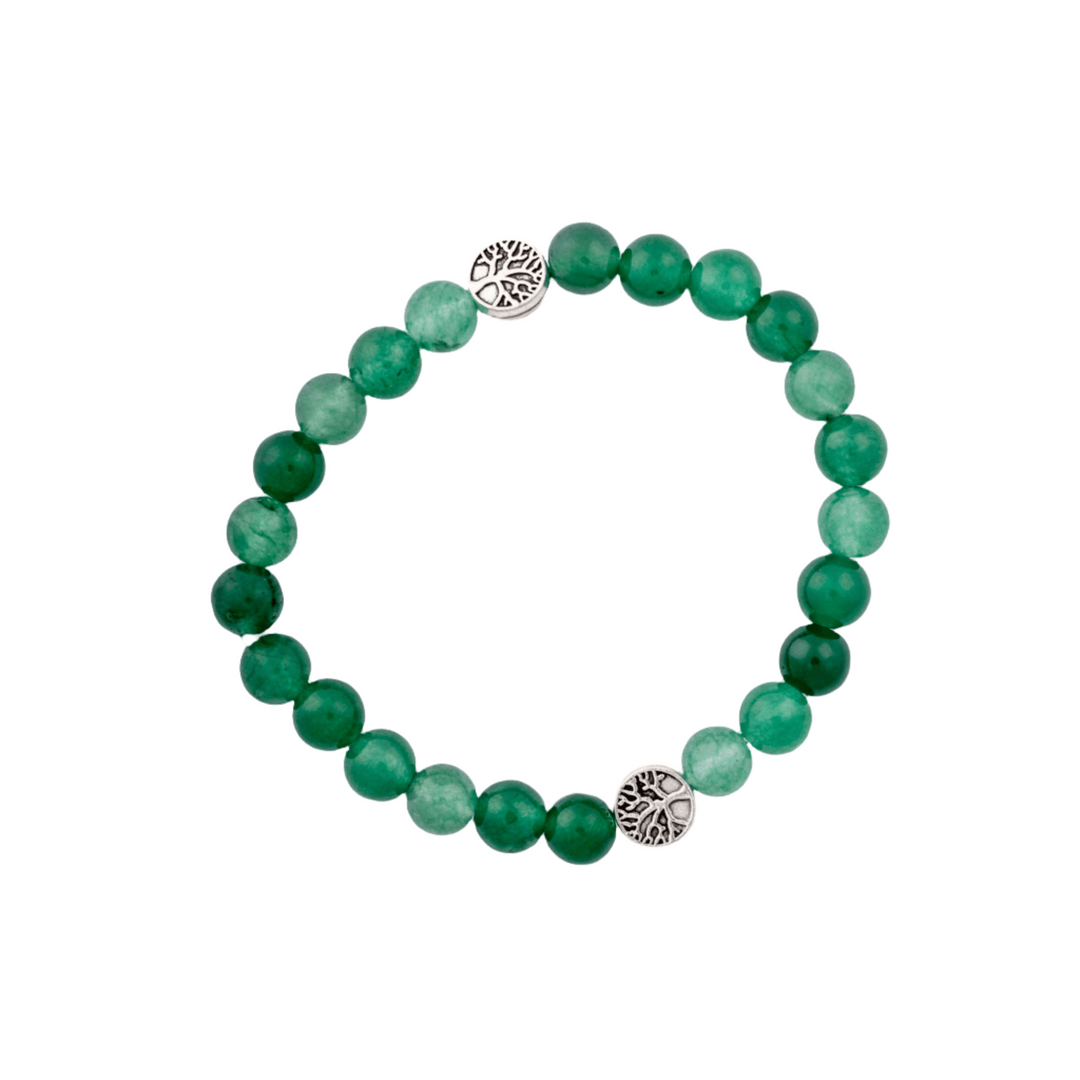 Green Stone w/ 2 Tree of Life Charm Bracelet - DL Jewelry Designs