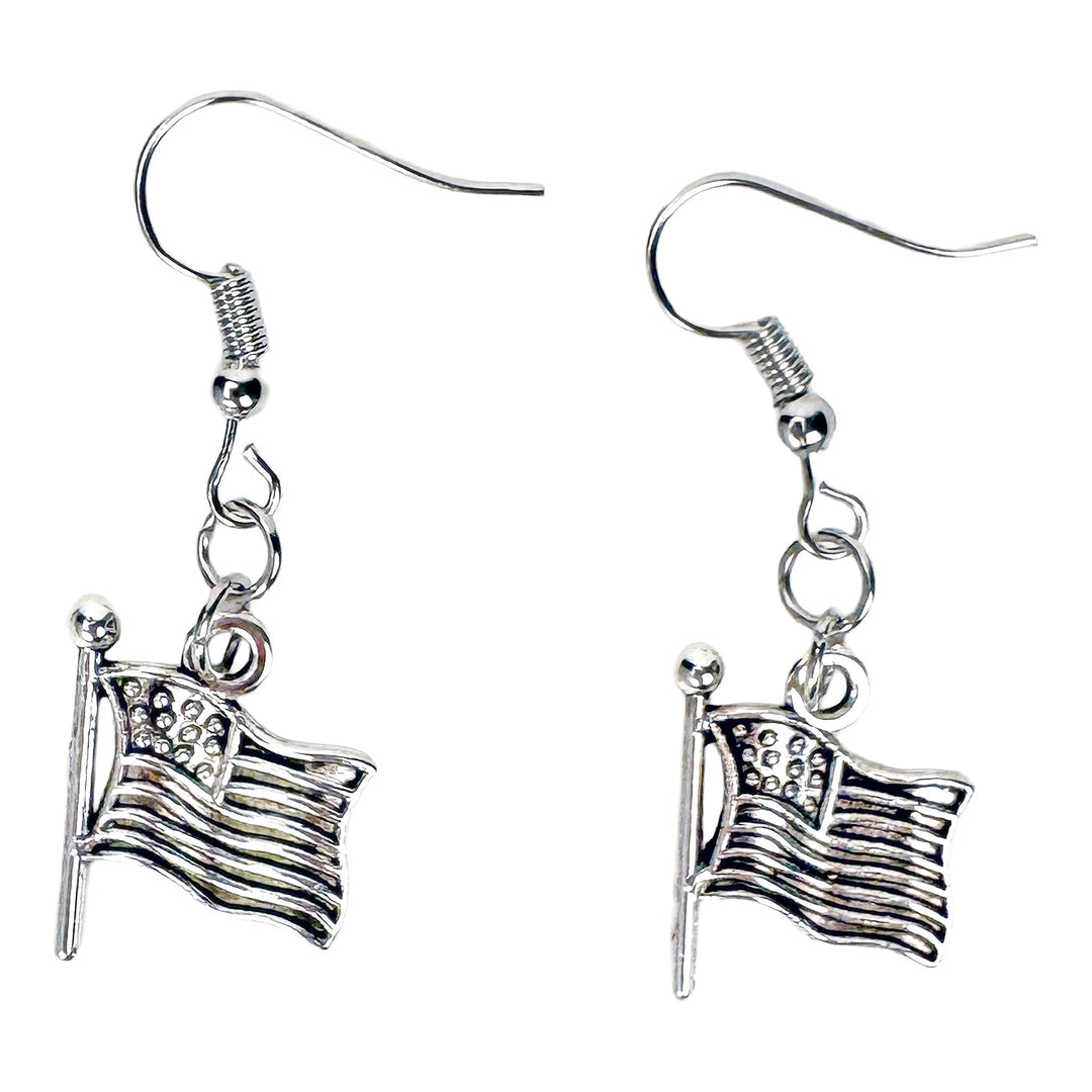 American Flag Stainless Steel Dangle Earrings - DL Jewelry Designs