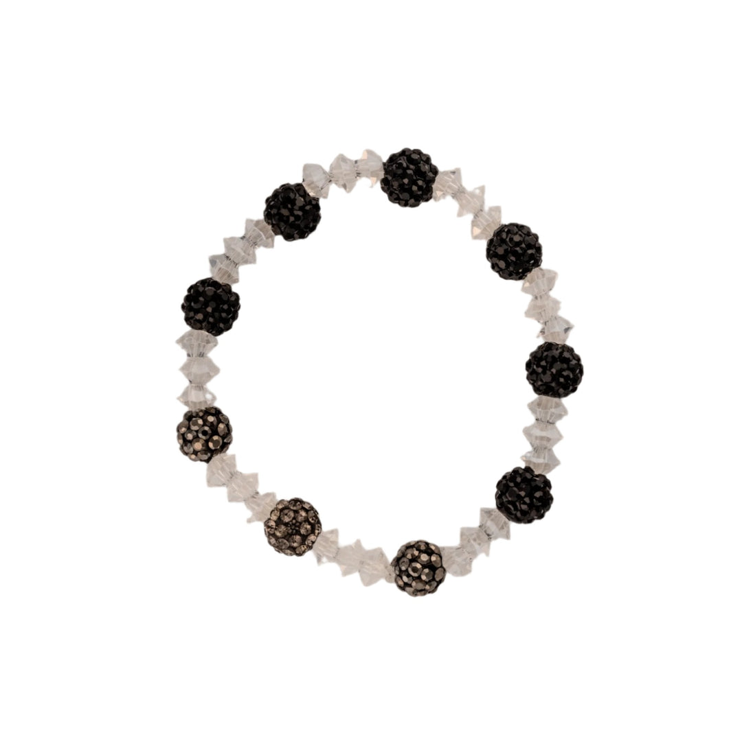 Black & Crystal Glass Bead Bracelet - DL Jewelry Designs