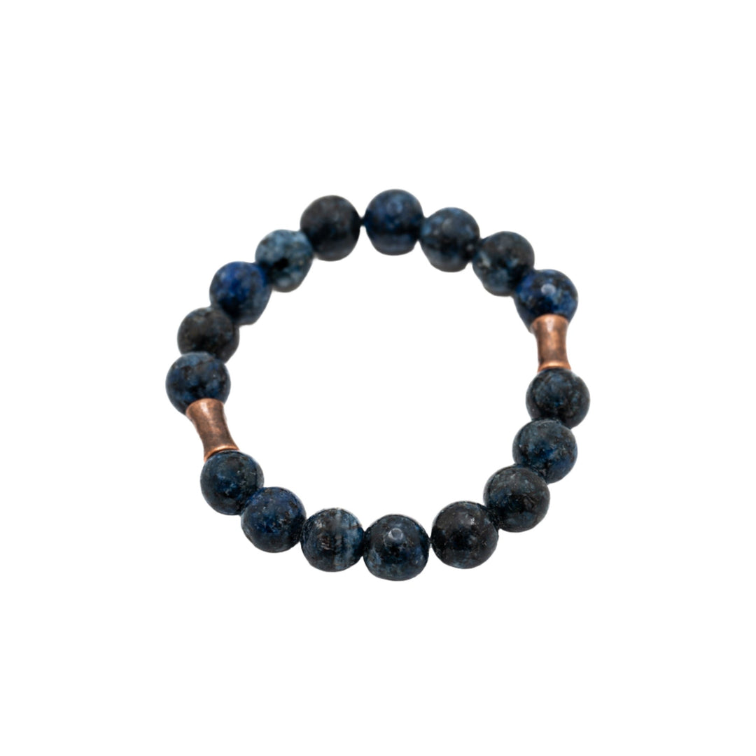 Blue & Black Stone w/ Metal Bracelet - DL Jewelry Designs