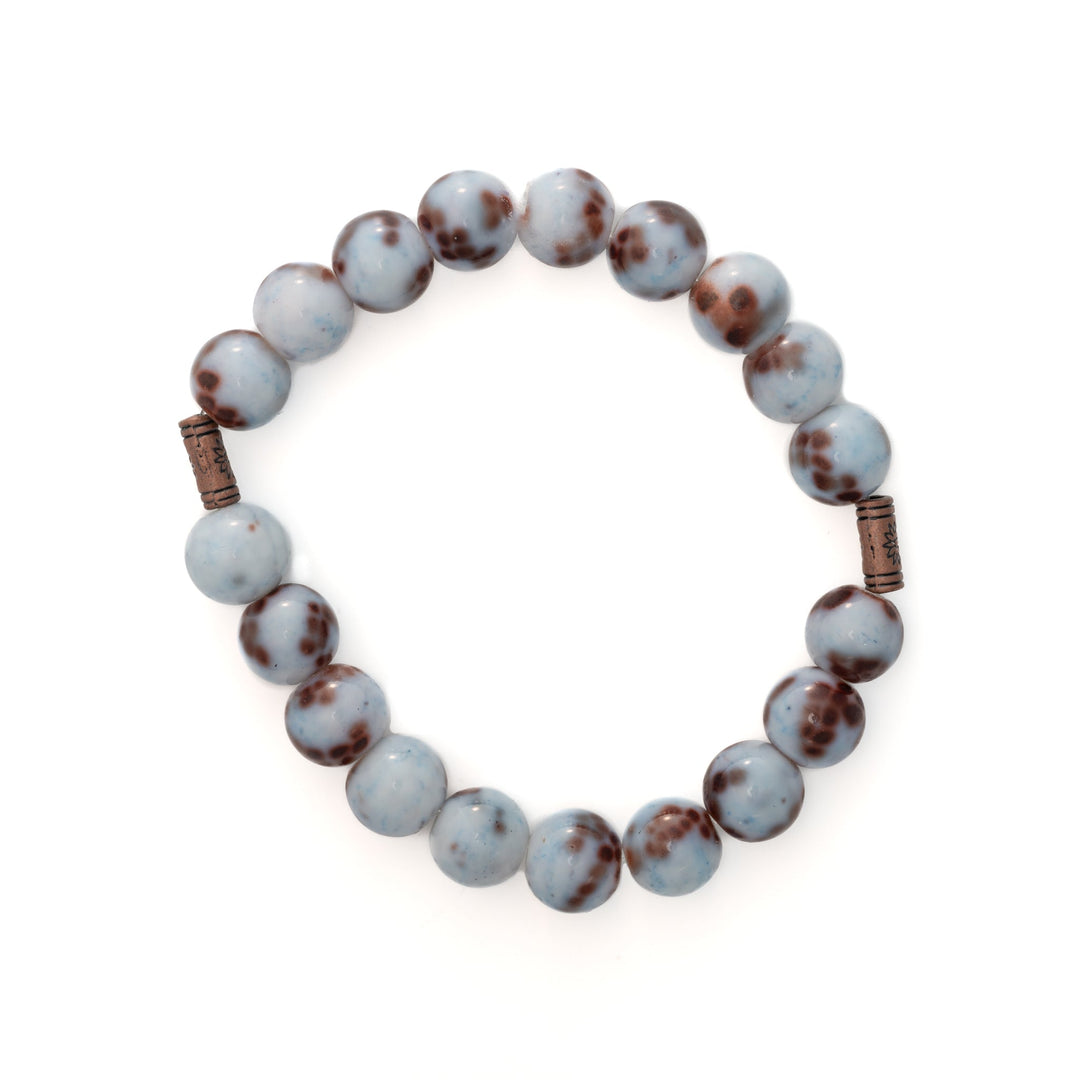 Blue & Brown Glass Bead Bracelet - DL Jewelry Designs