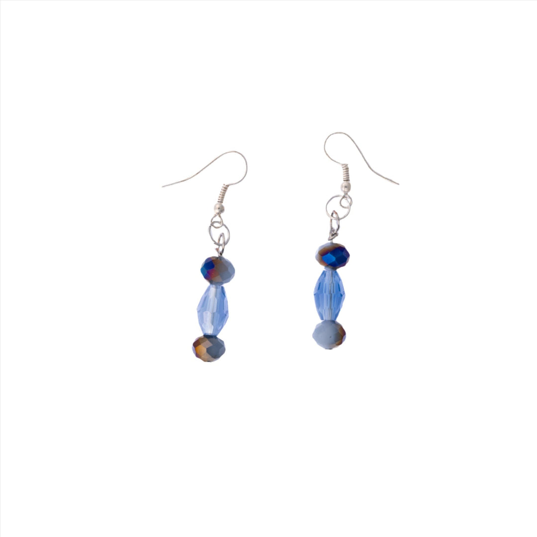 Blue Glass Beaded Earrings - DL Jewelry Designs