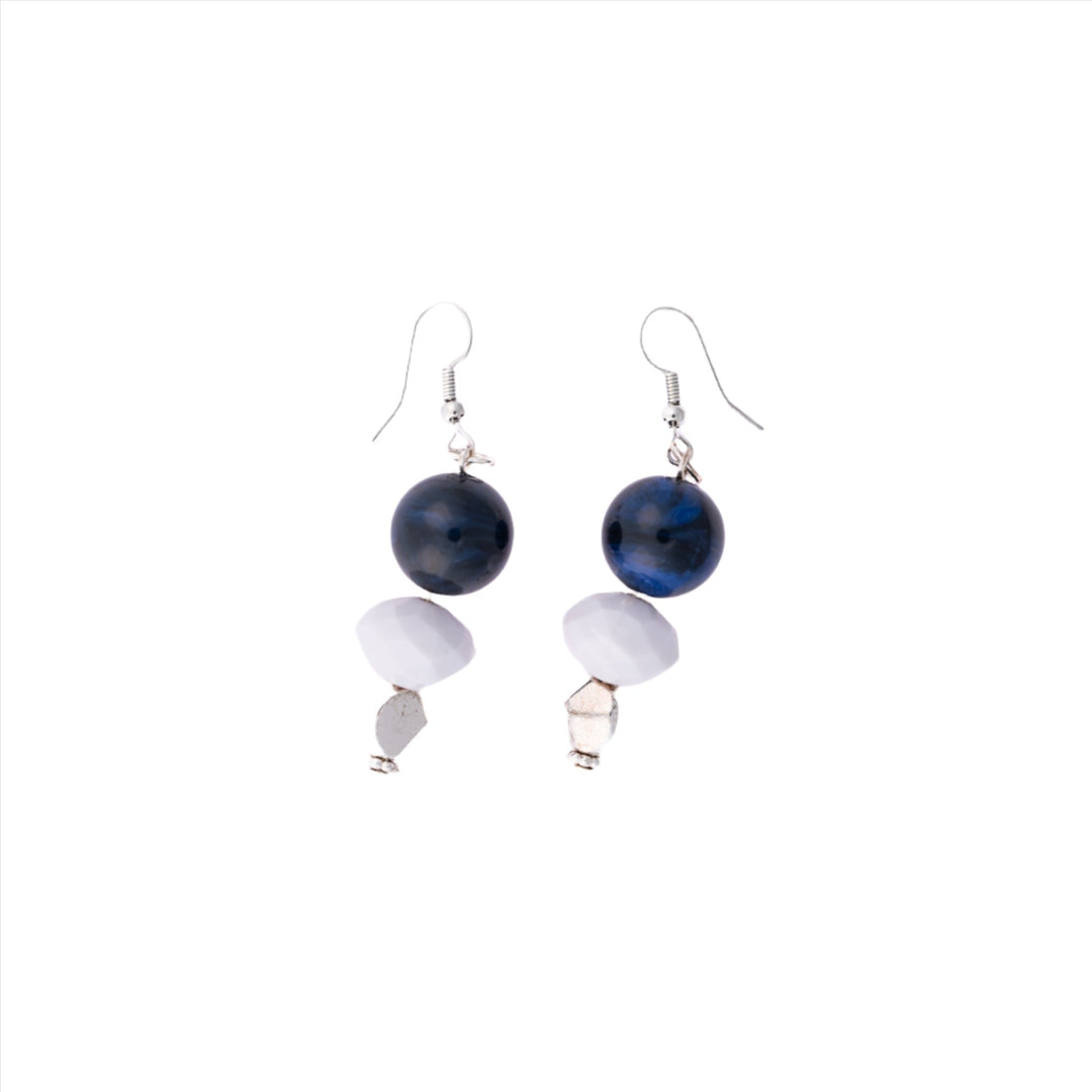 Blue, White, & Silver Earrings - DL Jewelry Designs