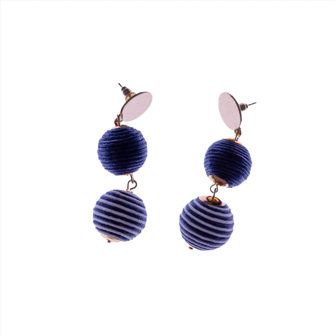 Blue & White Sphere Earrings - DL Jewelry Designs