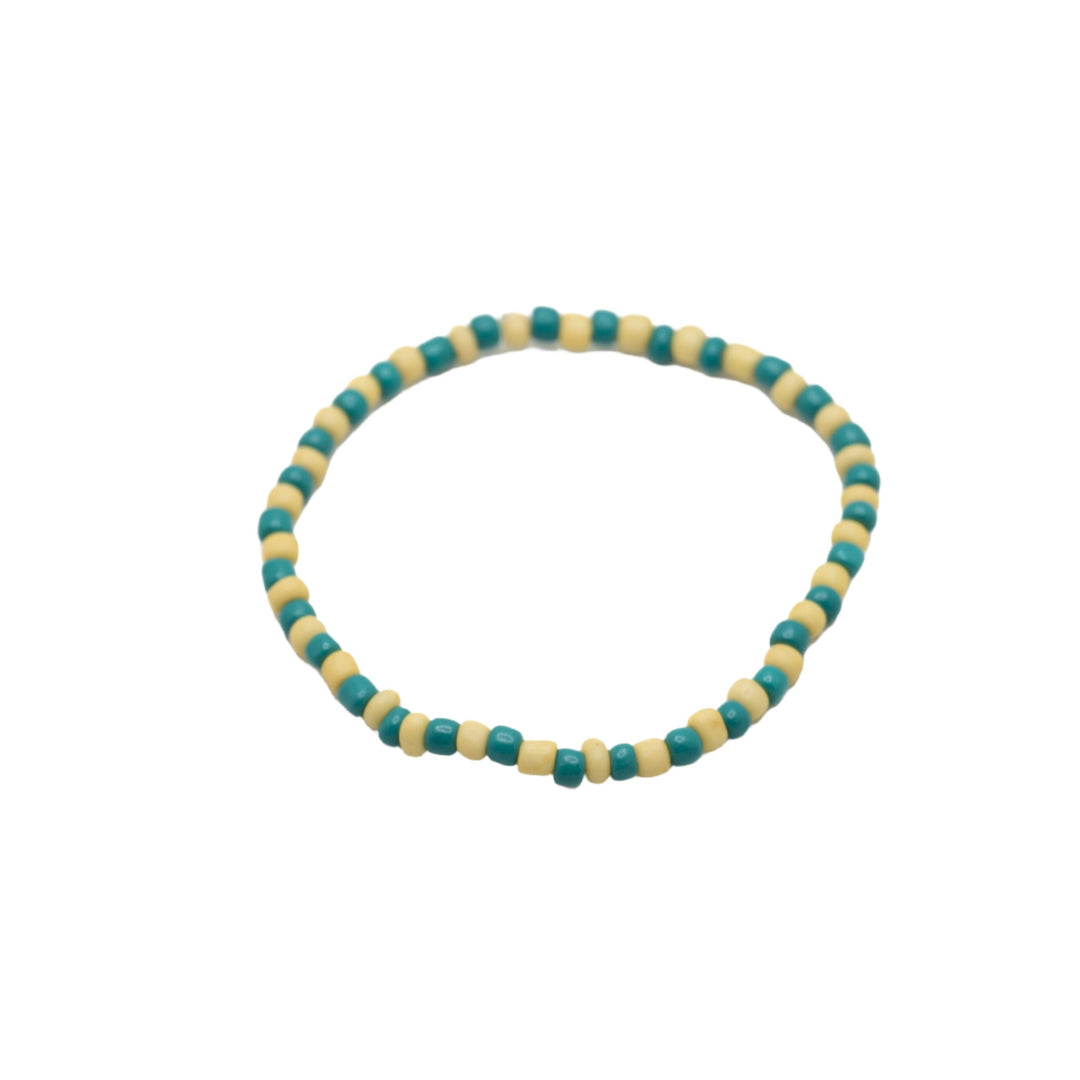 Blue & Yellow 4 mm Bead Bracelet - DL Jewelry Designs