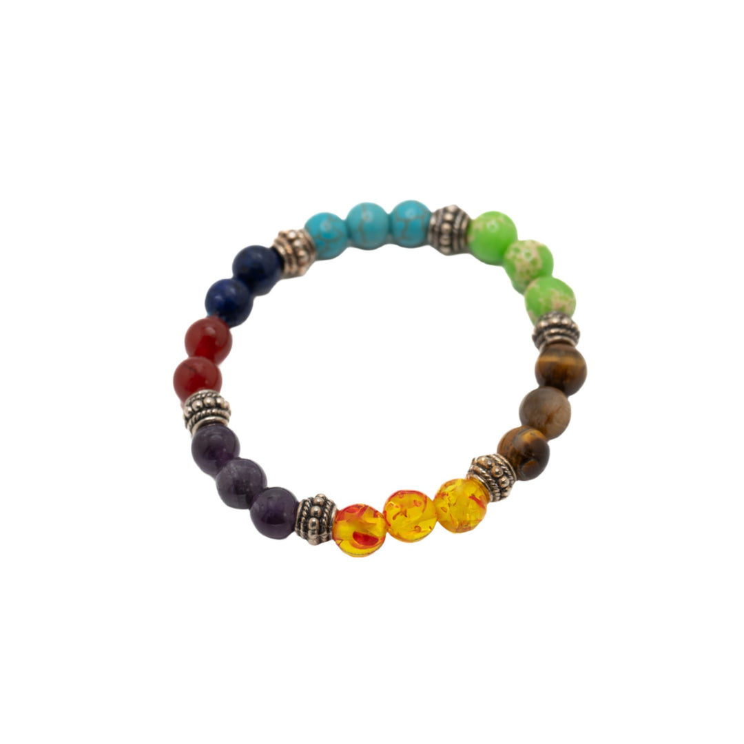 Chakra Stone & Metal Beaded Bracelet - DL Jewelry Designs