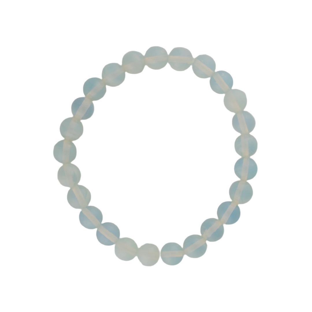 Clear Light Blue Glass Bead Bracelet - DL Jewelry Designs