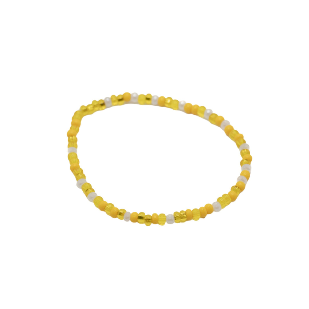 Clear Yellow Glass 4mm Bead Bracelet - DL Jewelry Designs