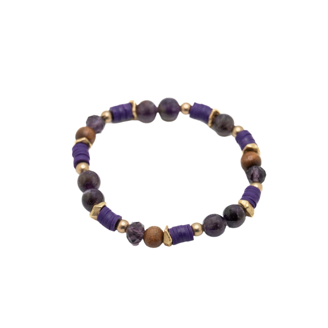 Colorful Purple and Gold Bracelet - DL Jewelry Designs