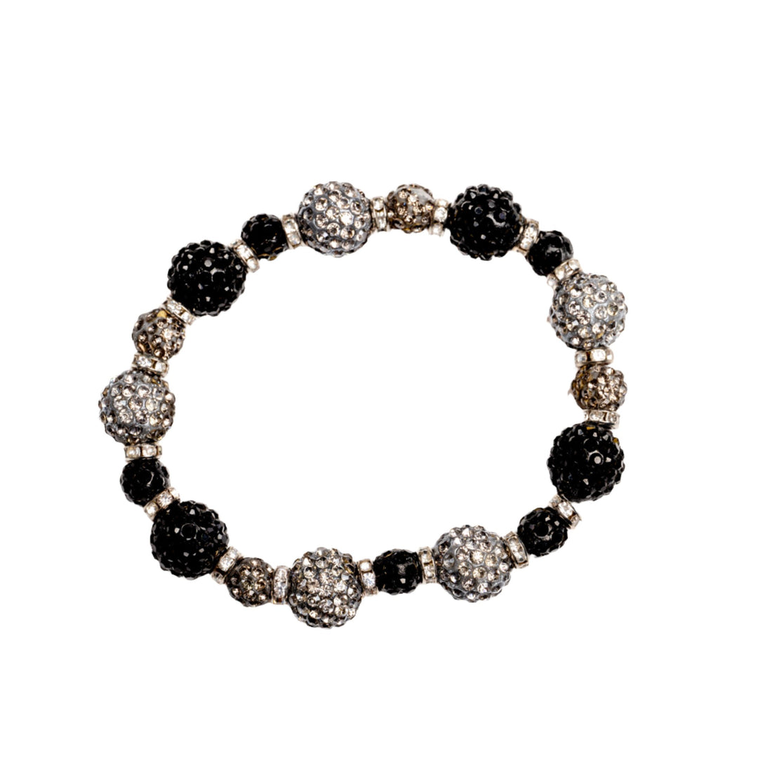 Crystal and Black Glass Bead Bracelet - DL Jewelry Designs