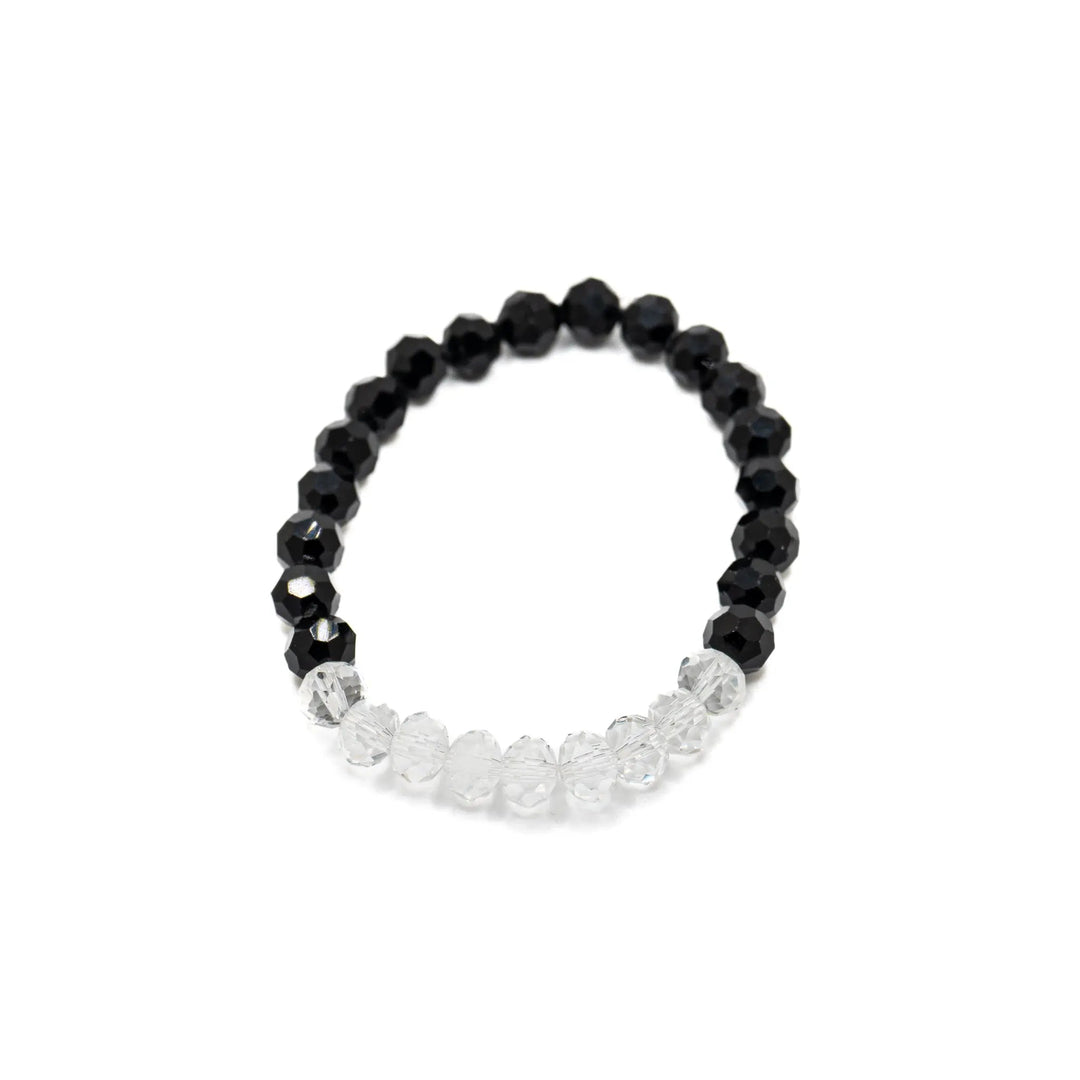 Crystal & Black Glass Bracelet - DL Jewelry Designs