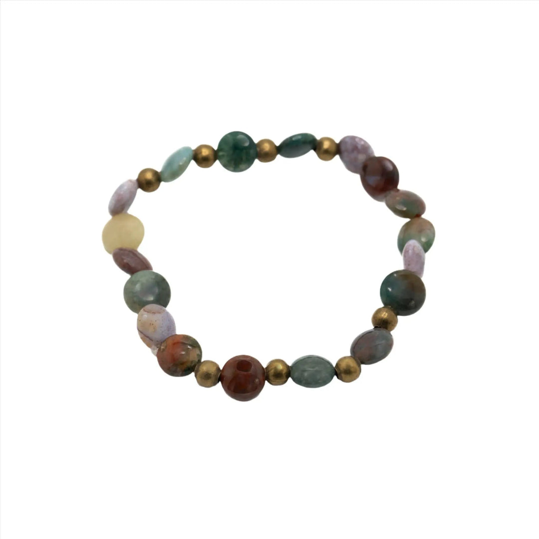 Earthtone Smooth Stone Bracelet - DL Jewelry Designs