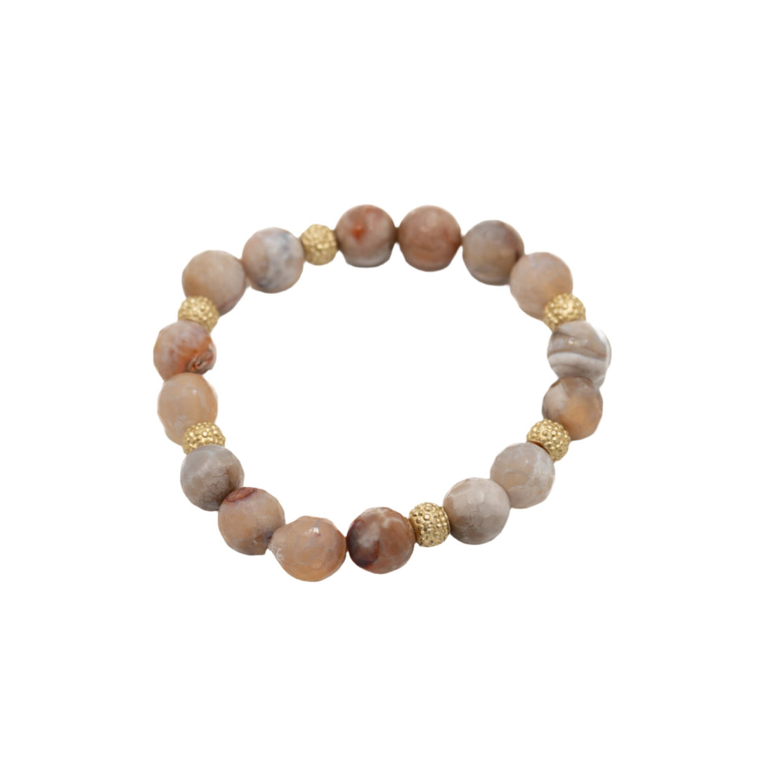 Faceted Earthtone Stone & Gold Bracelet - DL Jewelry Designs