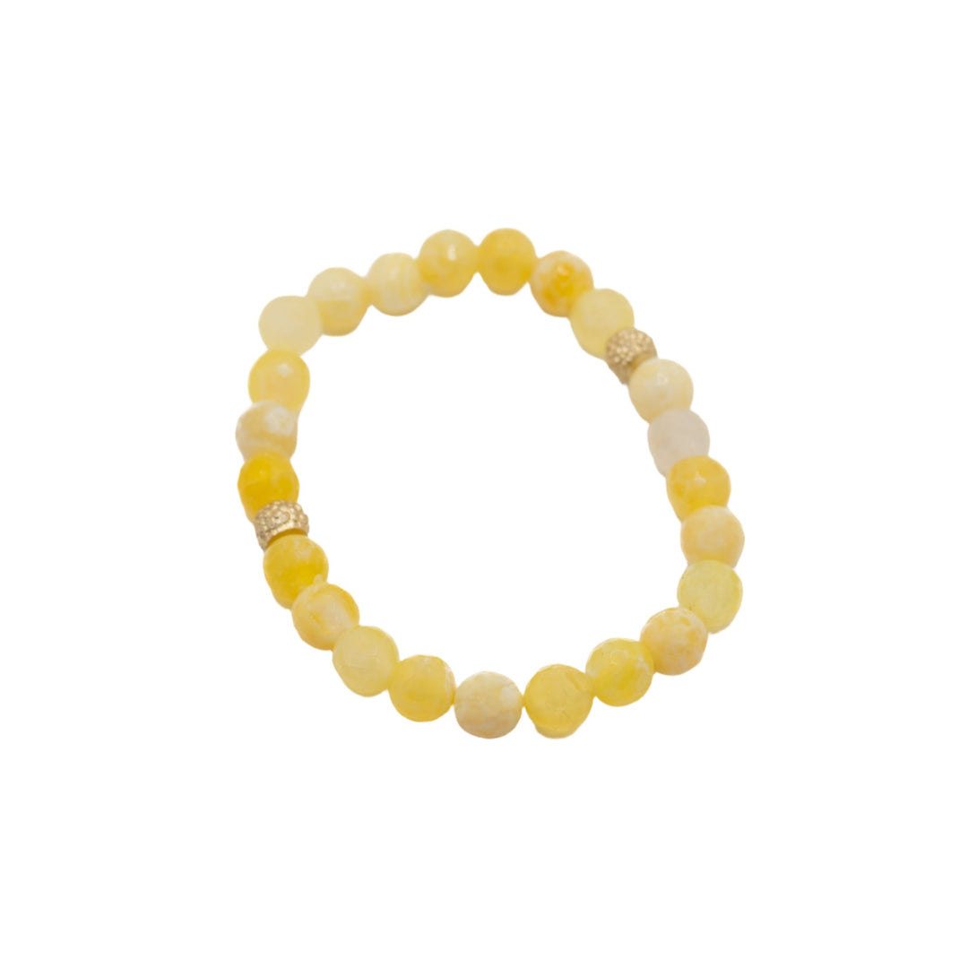 Faceted Yellow Stone Bracelet w/ gold Accents - DL Jewelry Designs