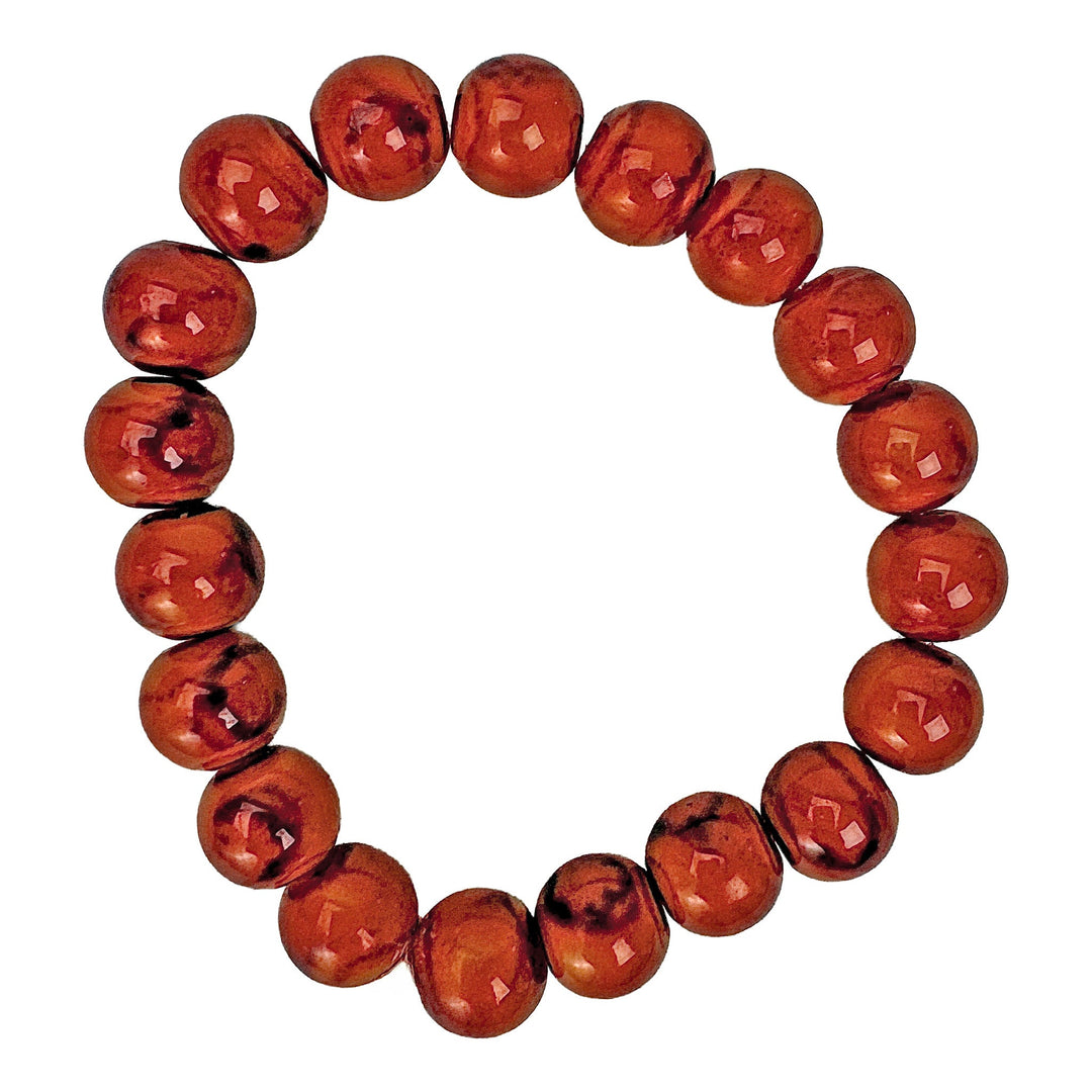 Glossy Orange Stone Stretch Bracelet - DL Jewelry Designs