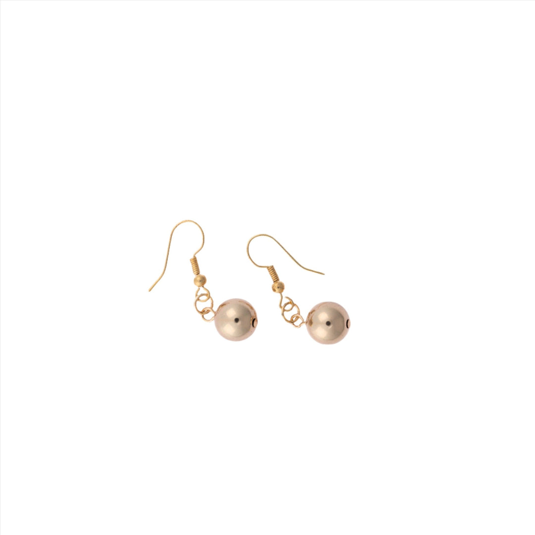 Gold Plated Dangling Sphere Earrings - DL Jewelry Designs