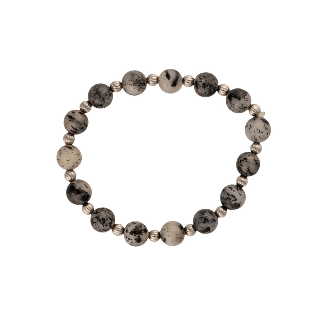 Gray Stone & Antique Silver Bracelet - DL Jewelry Designs