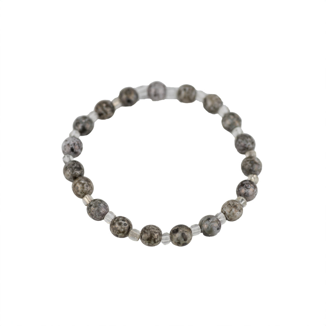 Gray Stone & Clear Glass Bracelet - DL Jewelry Designs