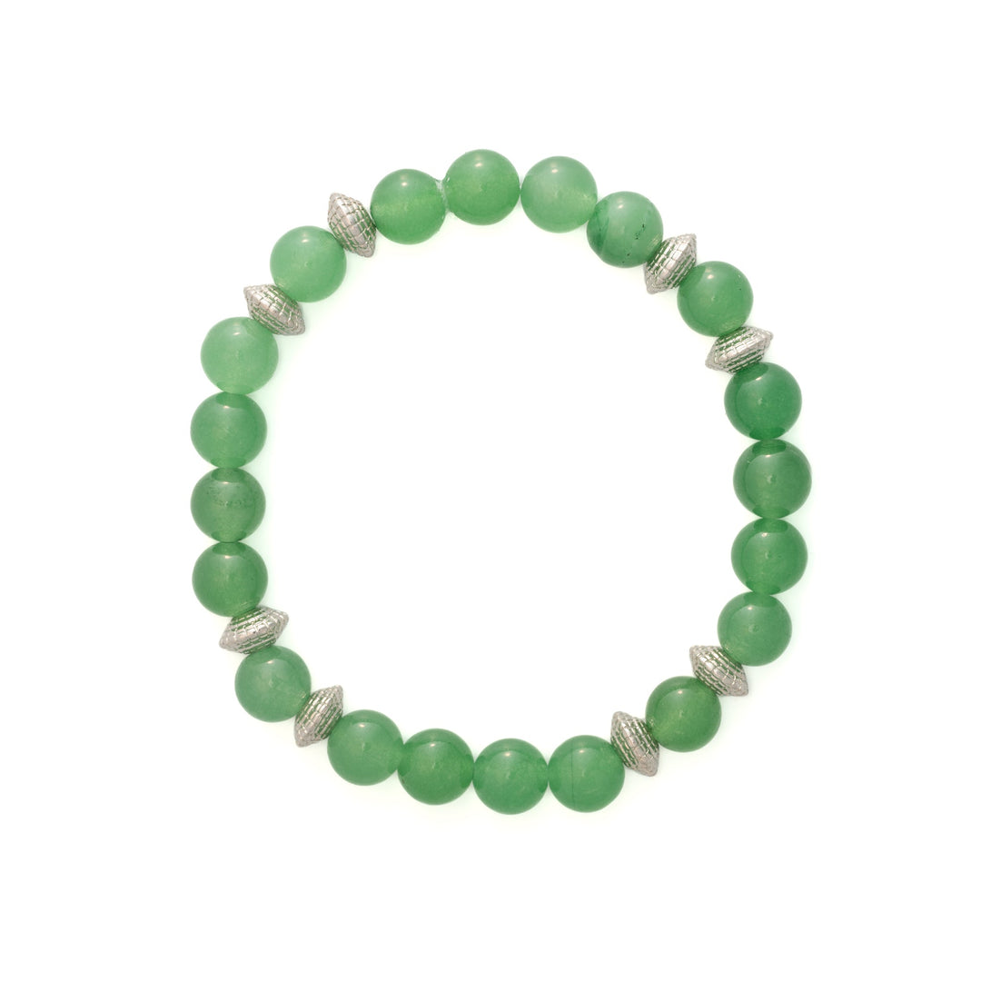 Green Jade & Silver Bead Bracelet - DL Jewelry Designs