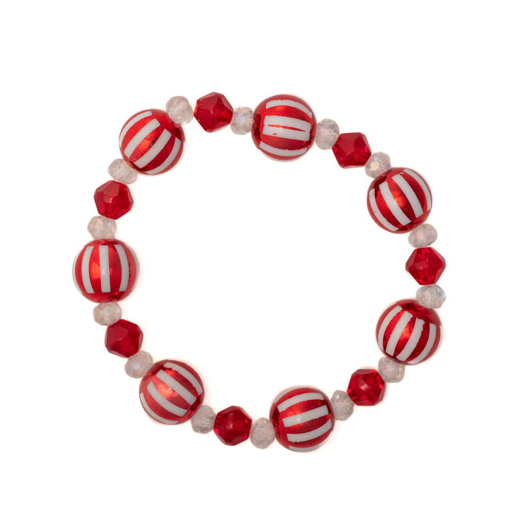 Holiday Red & White Ornament Bracelet - DL Jewelry Designs