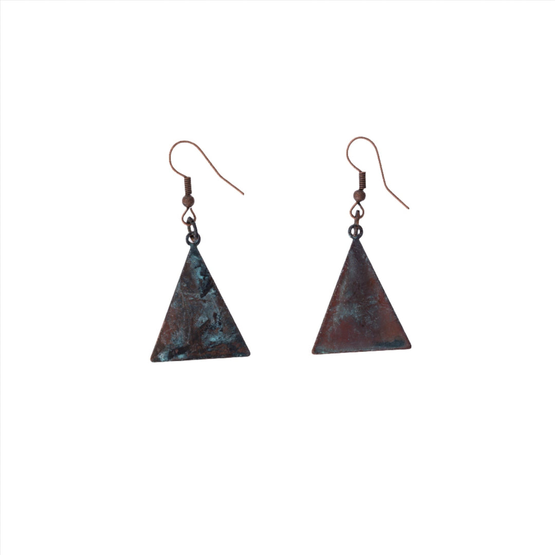 Metal Patina Triangle Earrings - DL Jewelry Designs