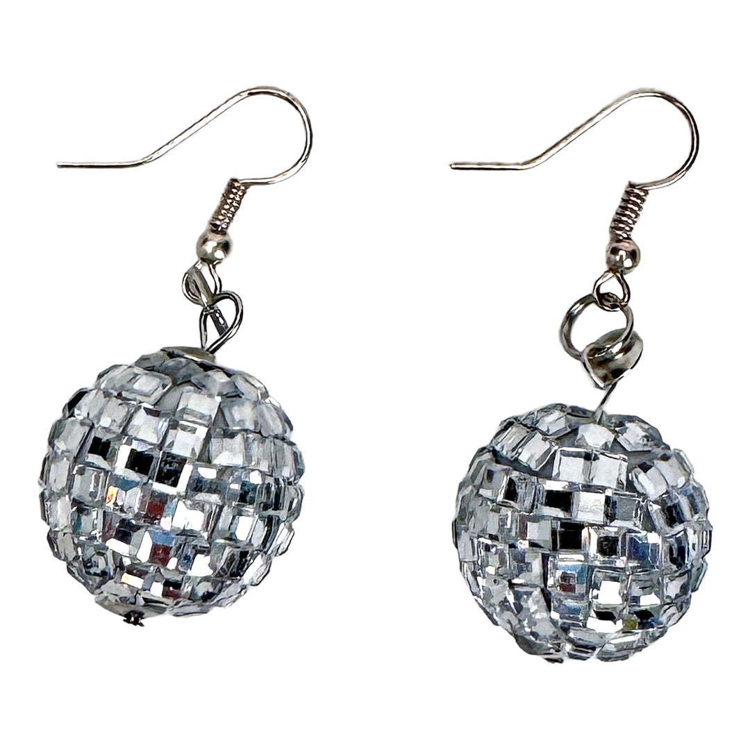 Mirrored Glass Disco Ball Dangle Earrings - DL Jewelry Designs