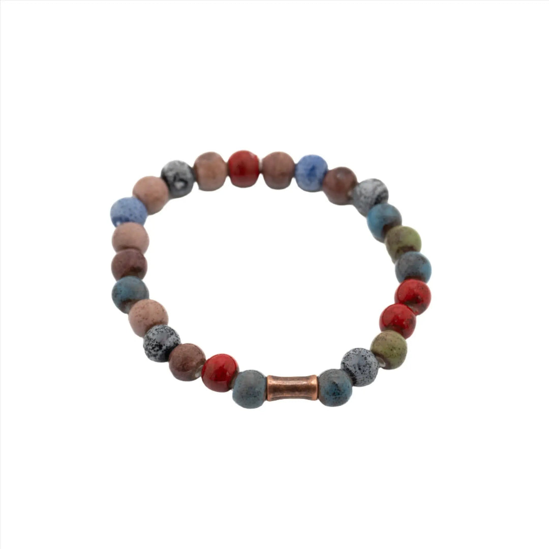 Muted Colors with Bronze Accent Bracelet - DL Jewelry Designs