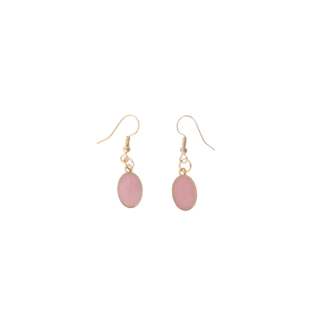 Pink Oval Enamel Earrings - DL Jewelry Designs