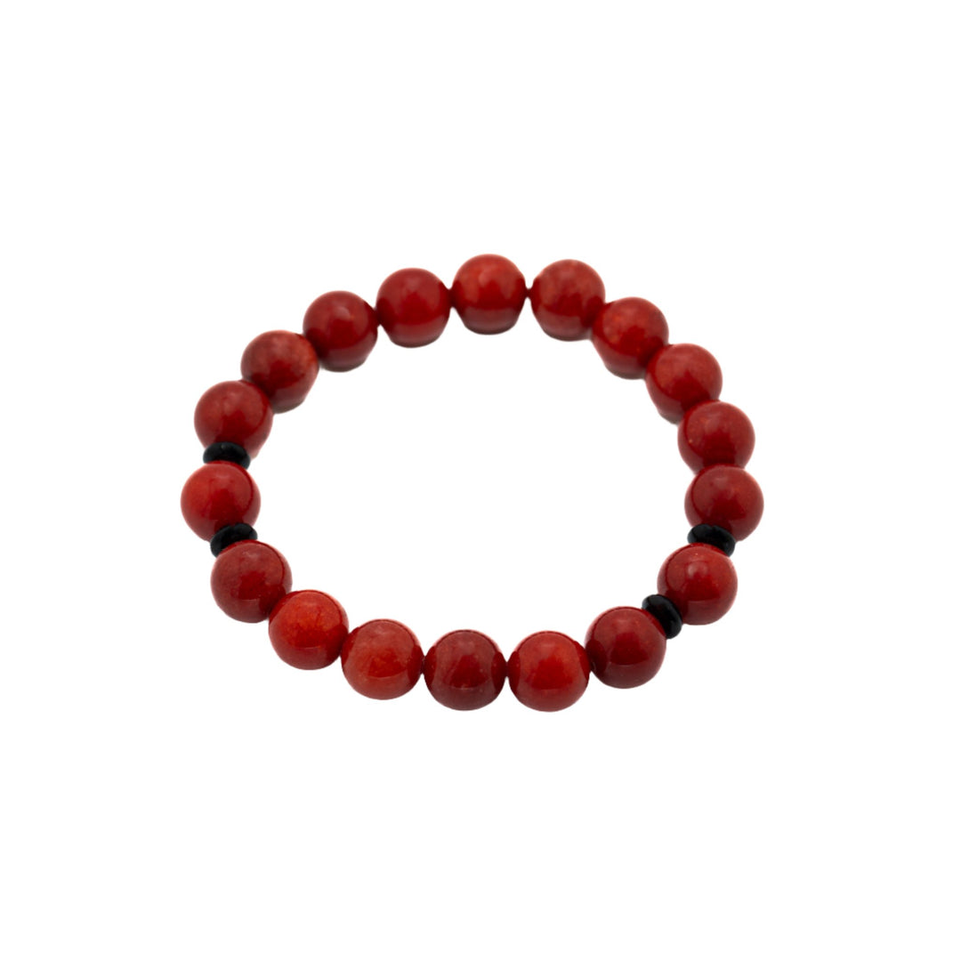 Red & Black Boho Stone Bracelet - DL Jewelry Designs