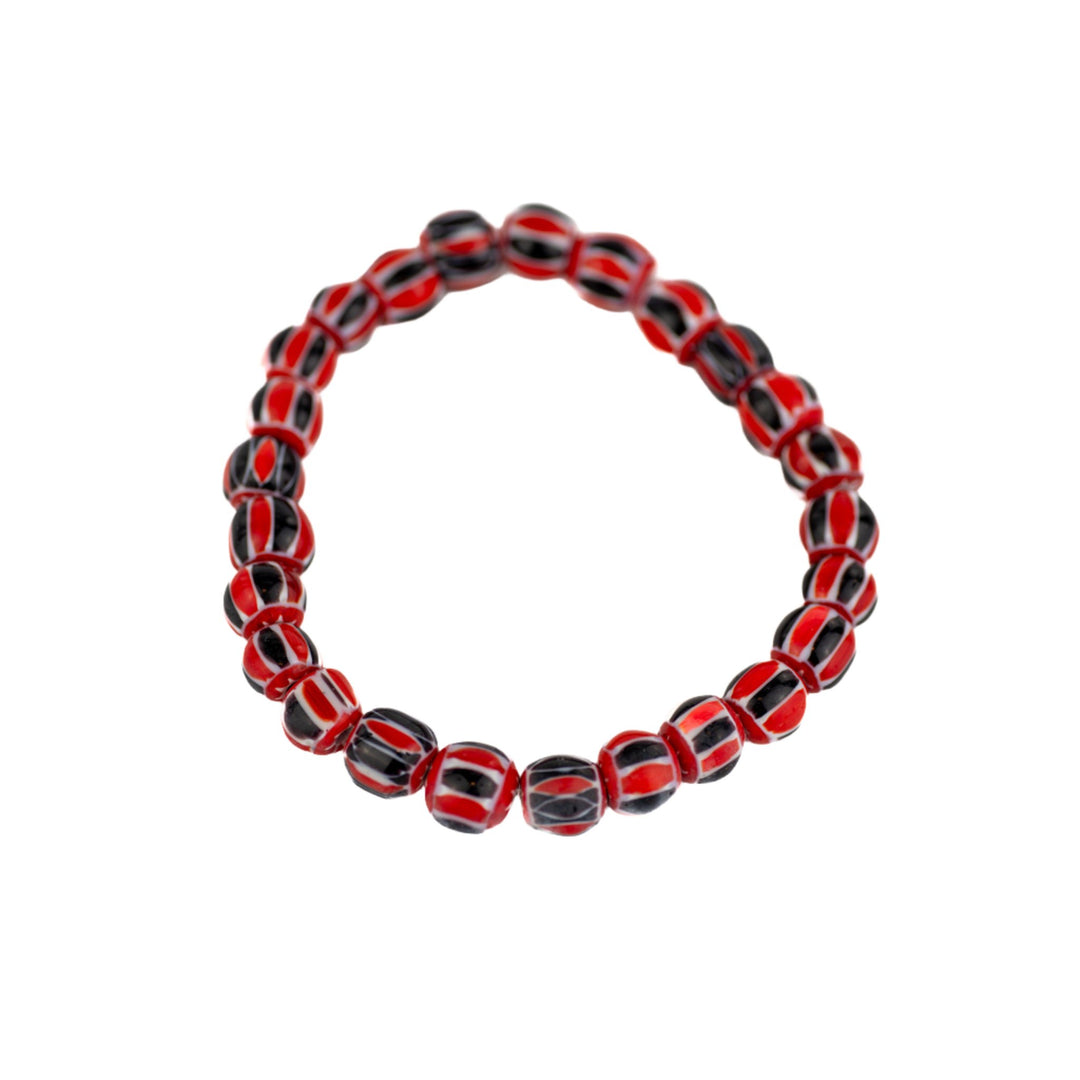 Red, Black & White Beaded Bracelet - DL Jewelry Designs