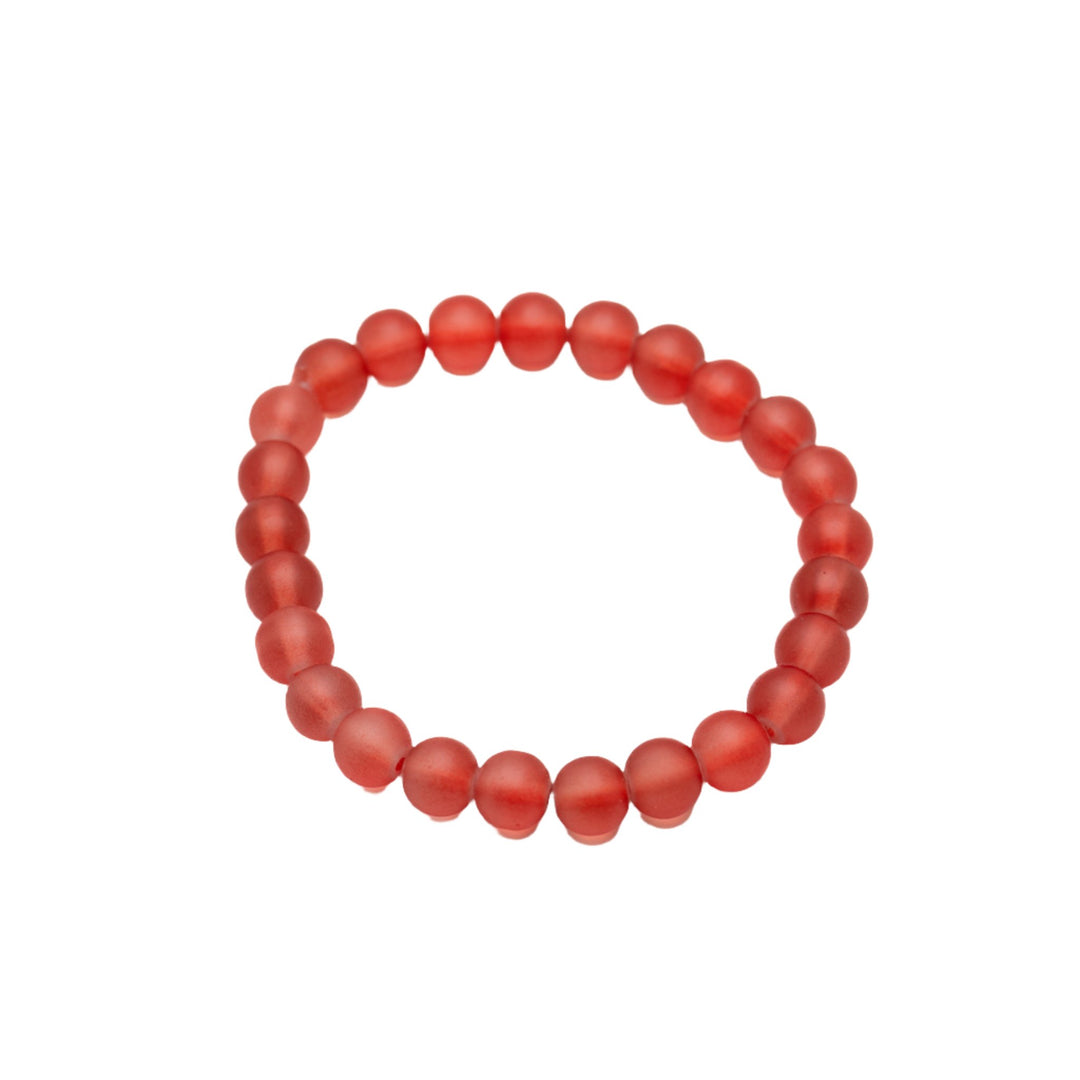 Red Glass Beaded Bracelet - DL Jewelry Designs