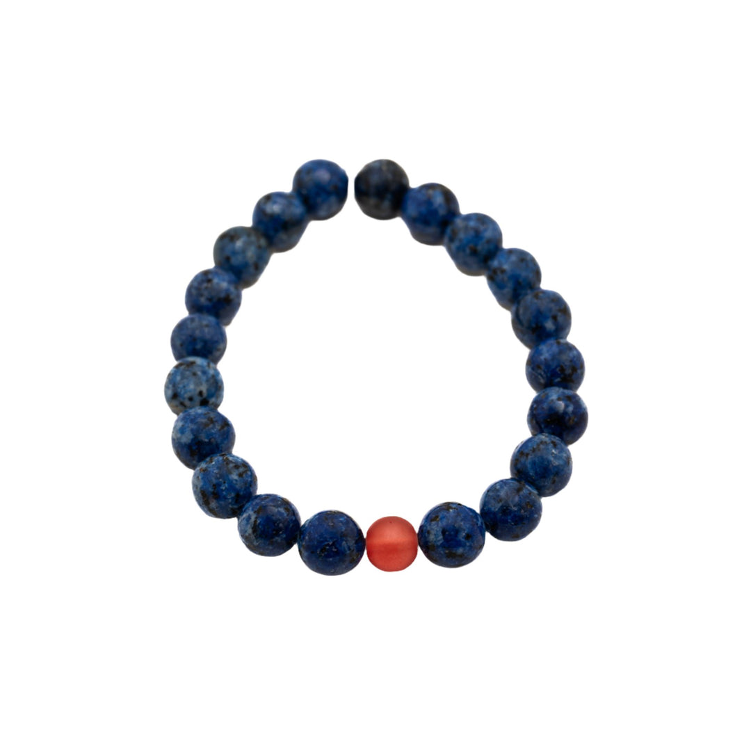 Royal Blue Stone Bracelet w/ Red Glass Accent - DL Jewelry Designs