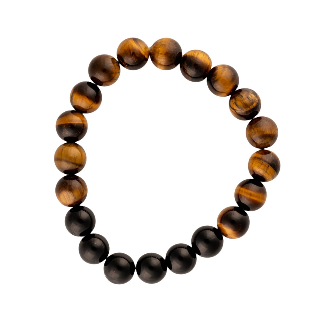 Tiger Eye w/ Black Stone Beaded Bracelet - DL Jewelry Designs