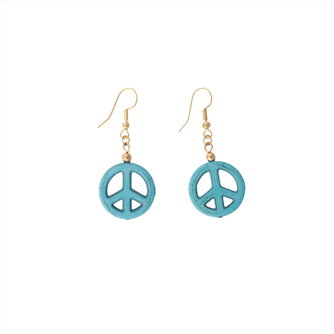 Turquoise Peace Sign Earrings - DL Jewelry Designs