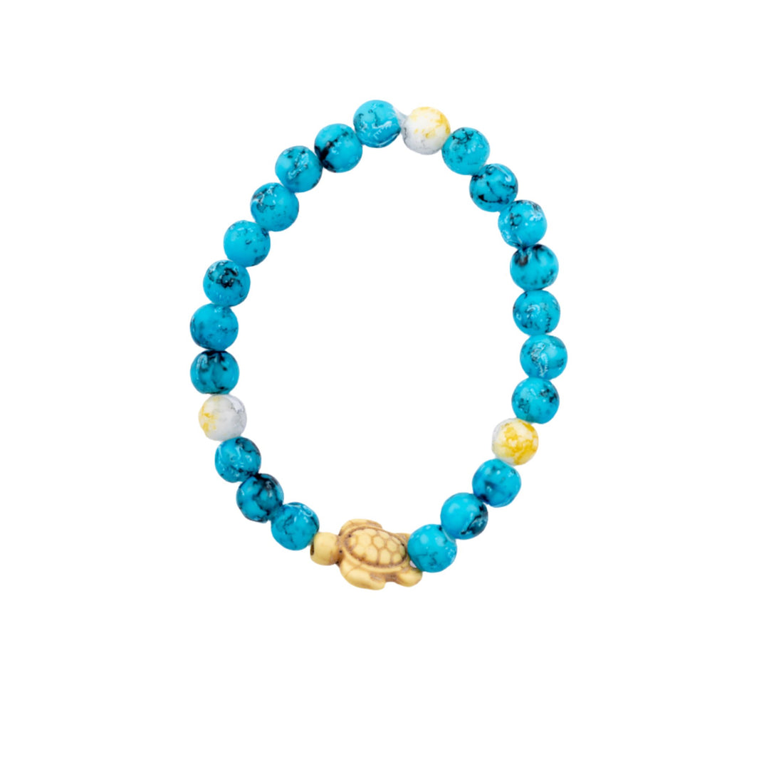 Turquoise Stone w/ Beige Turtle Bracelet - DL Jewelry Designs