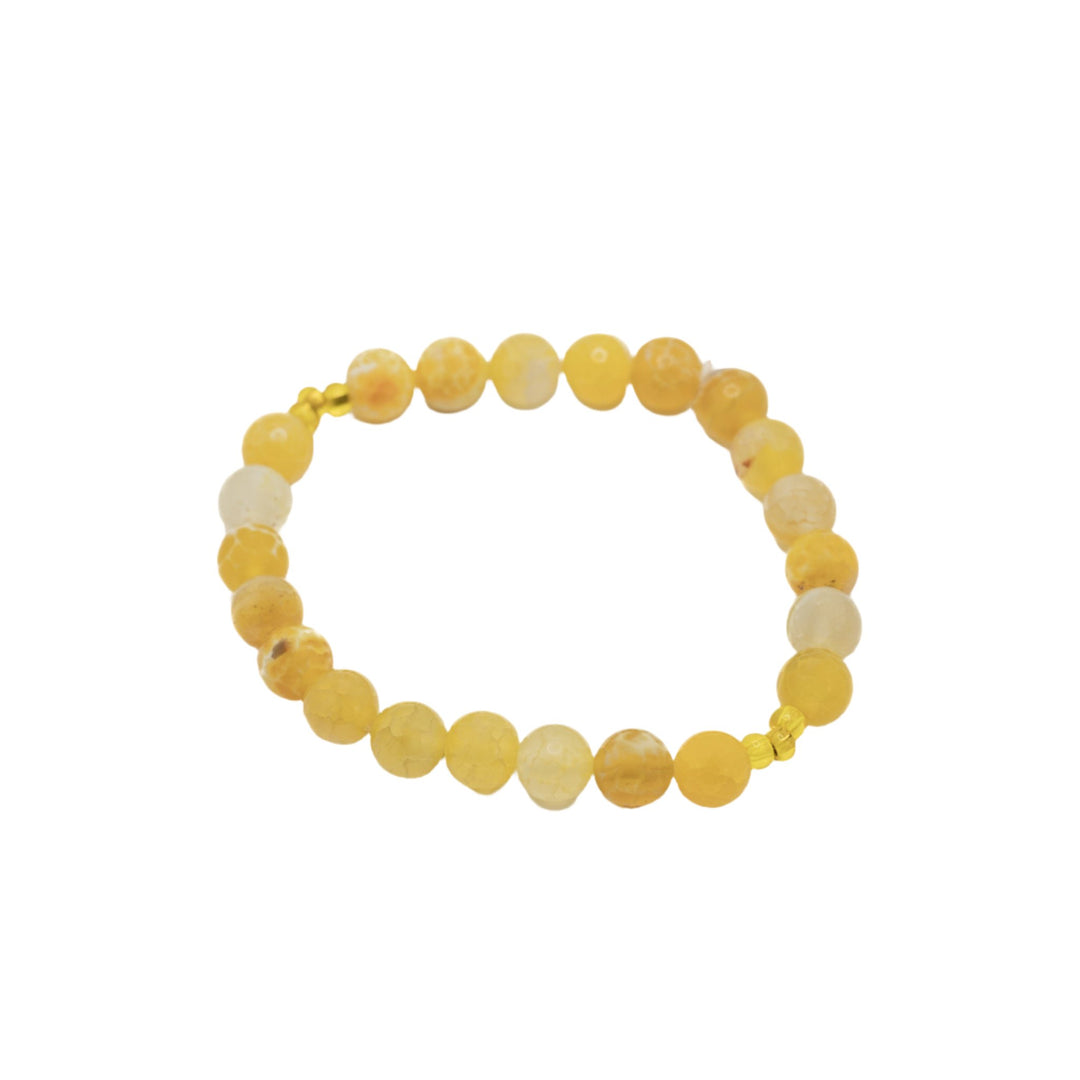 Yellow Stone Beaded Bracelet - DL Jewelry Designs